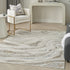 5' X 7' Gold Gray and Ivory Abstract Non Skid Area Rug